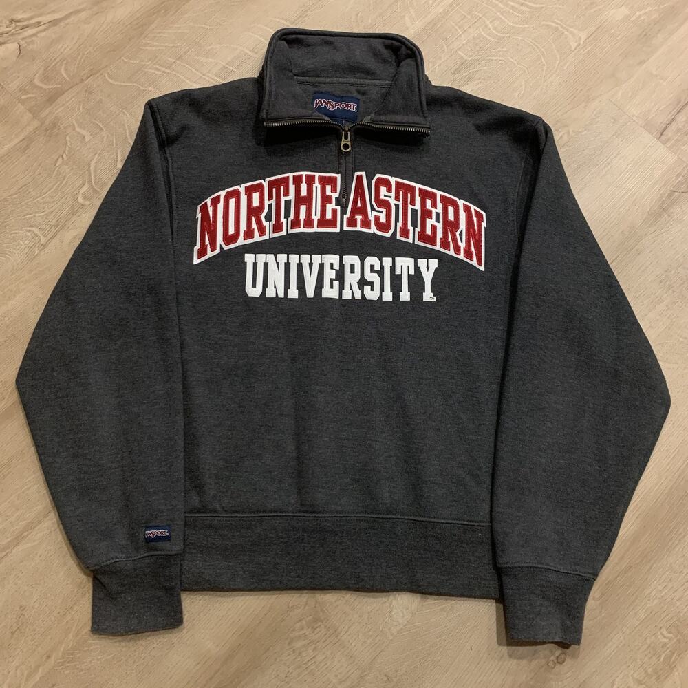 Vintage Y2K Jansport Northeastern University Huskies 1/4 Quarter Zip Men's XS